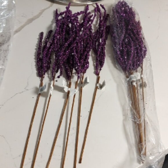 Glitter Hanging Berry Spray Dark Purple - Picture 1 of 7